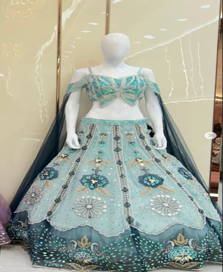 New Sky off shoulder pdp lahanga long open sleeves