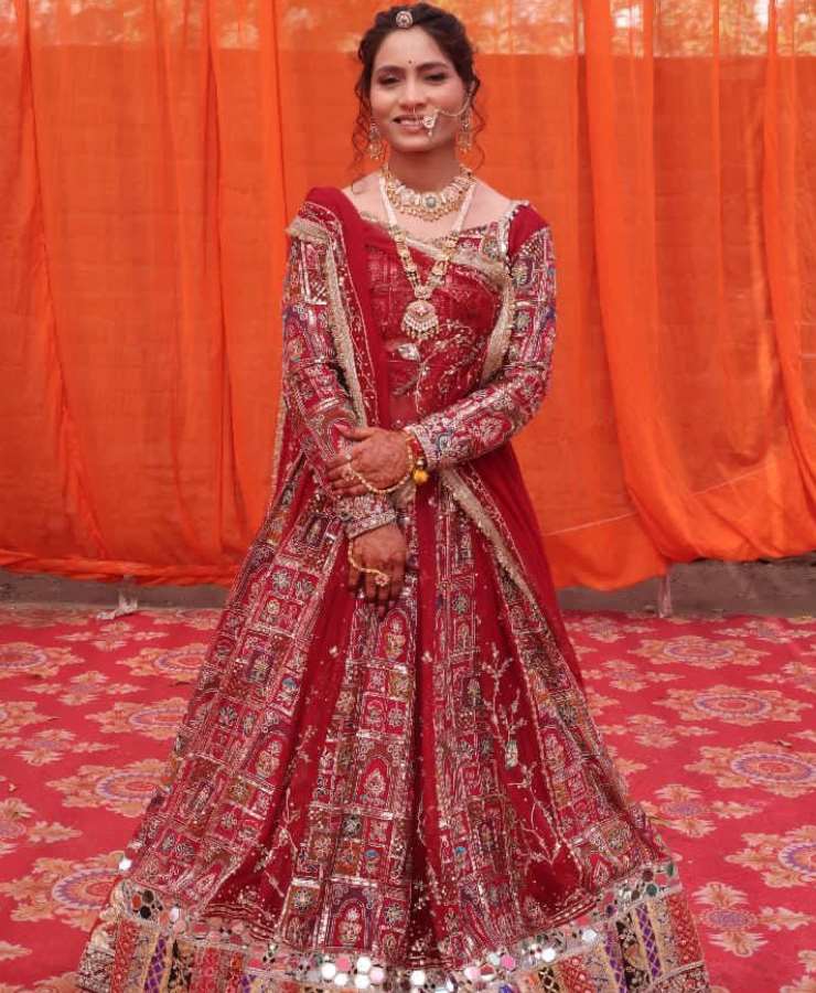 New Mehroon Rajwadi Lahanga