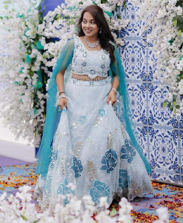 Sky blue double torn pdp lahanga