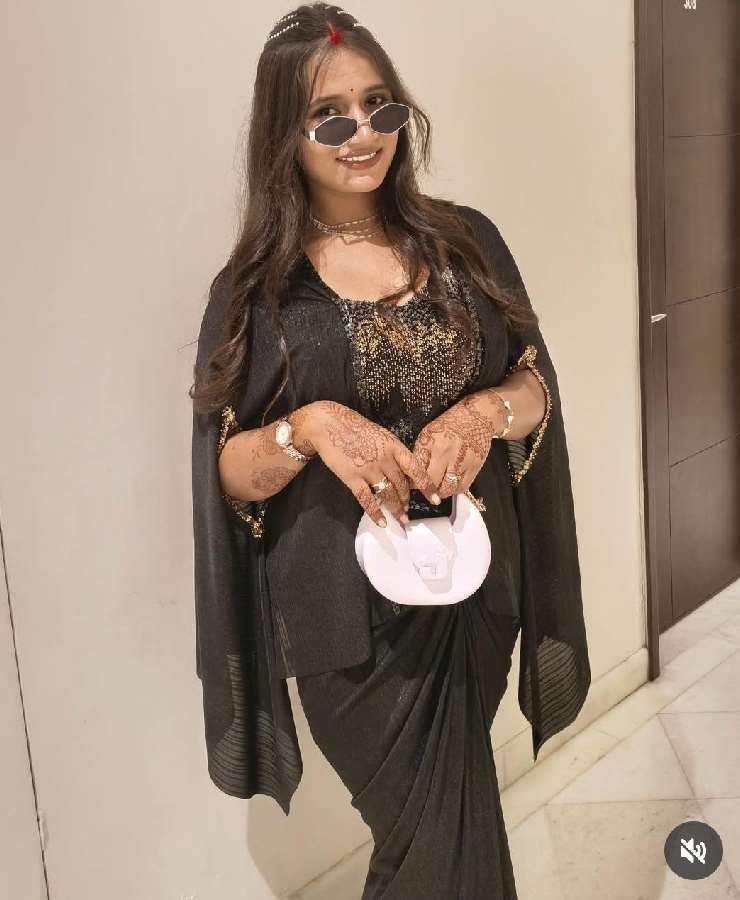 New black sequence work 3pc short jacket