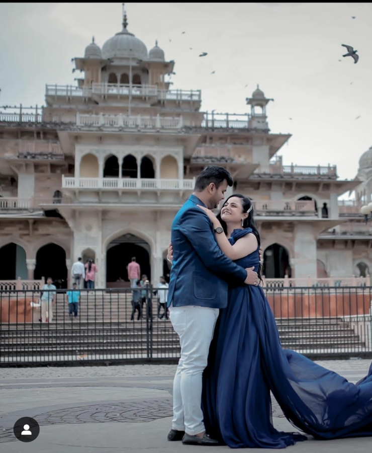 Royal blue tail gown