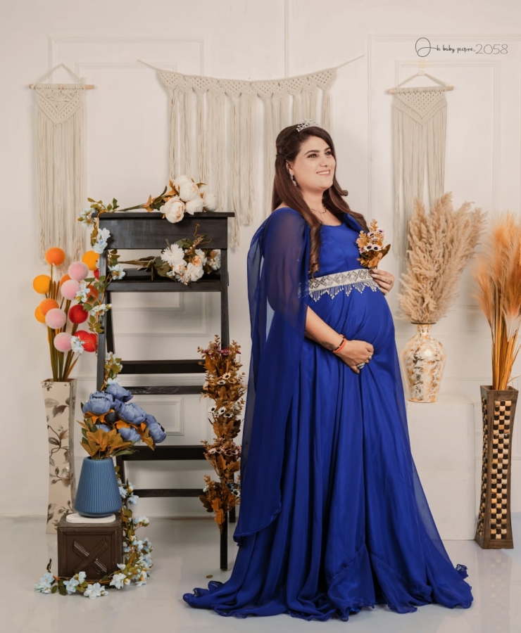 Royal blue tail gown